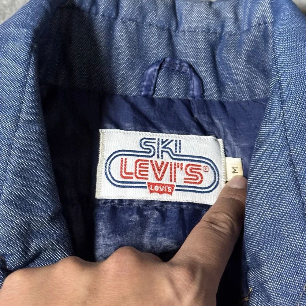 VTG 1970s Ski Levi's‎ Orange Tab Goose Down Denim Vest Sz M Rare Look